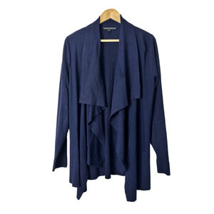 Cyprus Open Waterfall Knit Cardigan Sweater Large Women’s Blue Work Boho Career